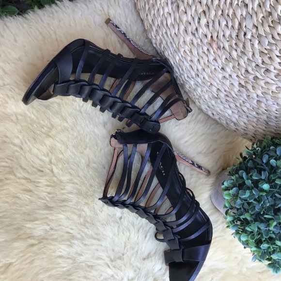 Coach Snake Skin Leather Strappy Heels Size 6 B - Picture 6 of 7